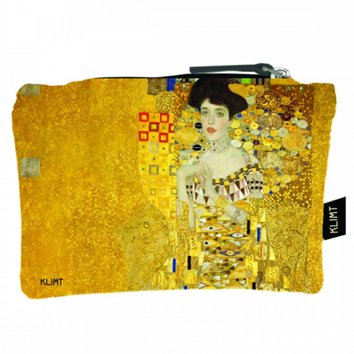 Trousse plate coton \'Gustav Klimt\' (Adèle) - 20x15 cm - [R1997]