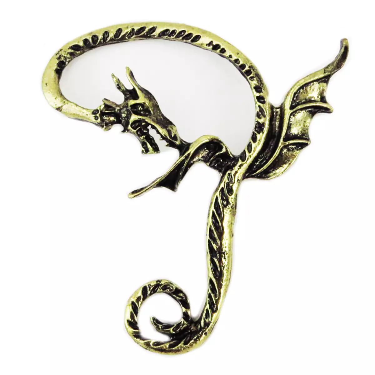 les trésors de lily Bague oreille 'Dragon Mystique' doré 50x45 mm [R4049]