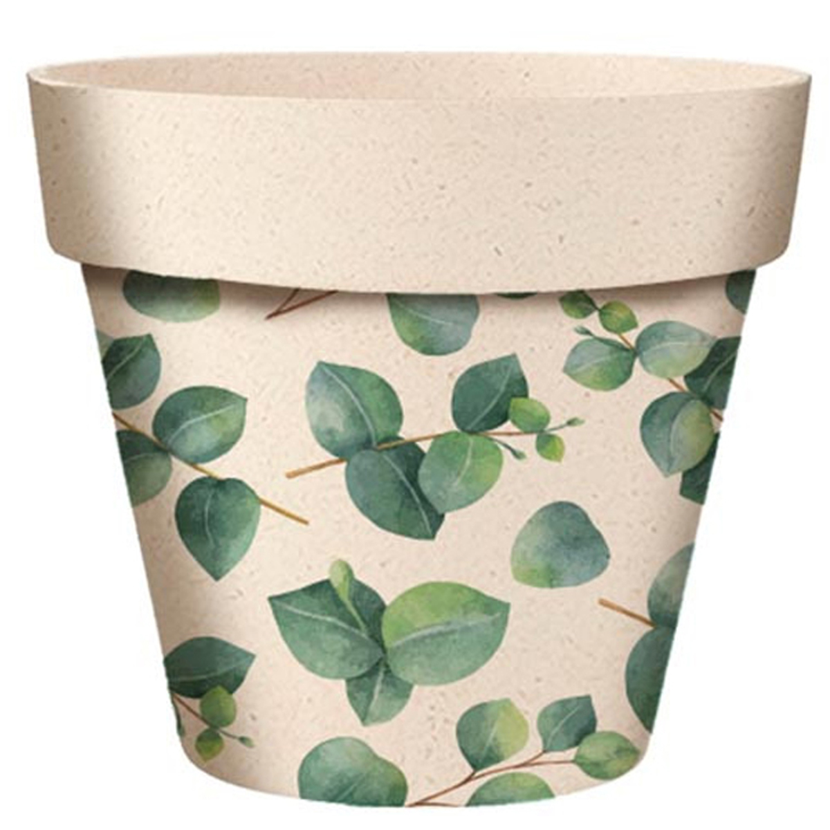 Cache-pot bambou \'Eucalyptus\' vert beige -  7x6 cm - [A2079]