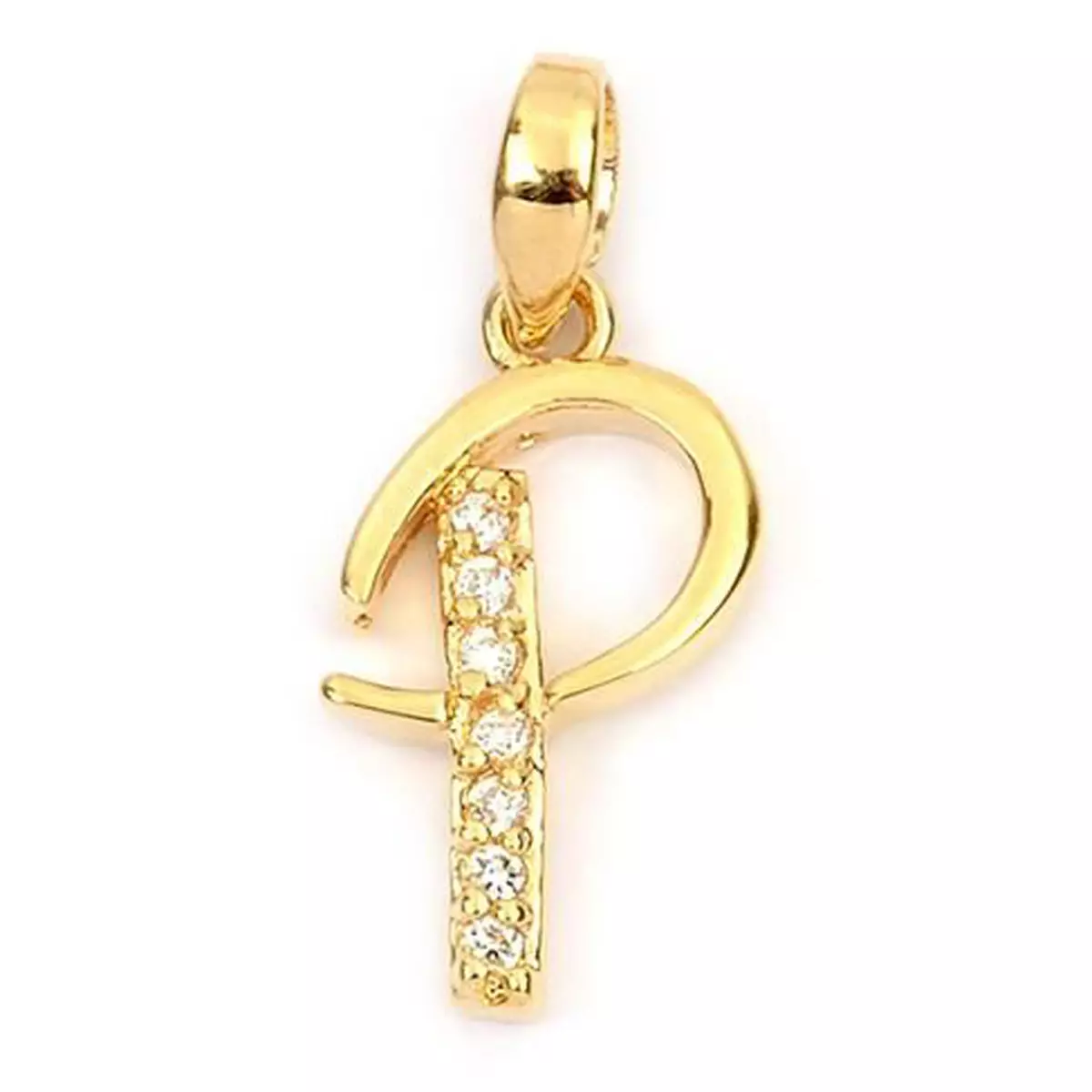 les trésors de lily Pendentif Plaqué Or 'Lettre P' blanc doré 21x10 mm [M8782]