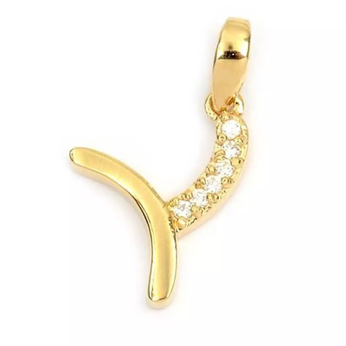 les trésors de lily Pendentif Plaqué Or 'Lettre Y' blanc doré 21x10 mm [M8786]