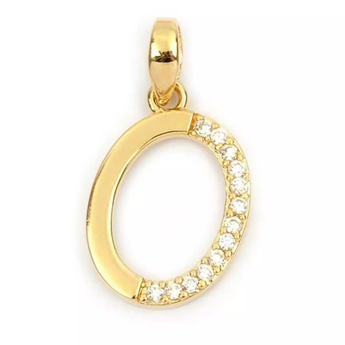 les trésors de lily Pendentif Plaqué Or 'Lettre O' blanc doré 21x10 mm [M8788]
