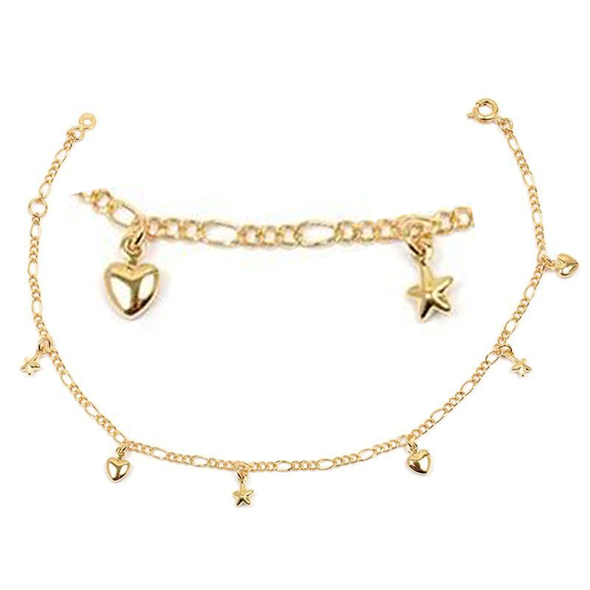 Chaîne Cheville \'Mélodie Amoureuse\' doré - 5 mm - [M8857]