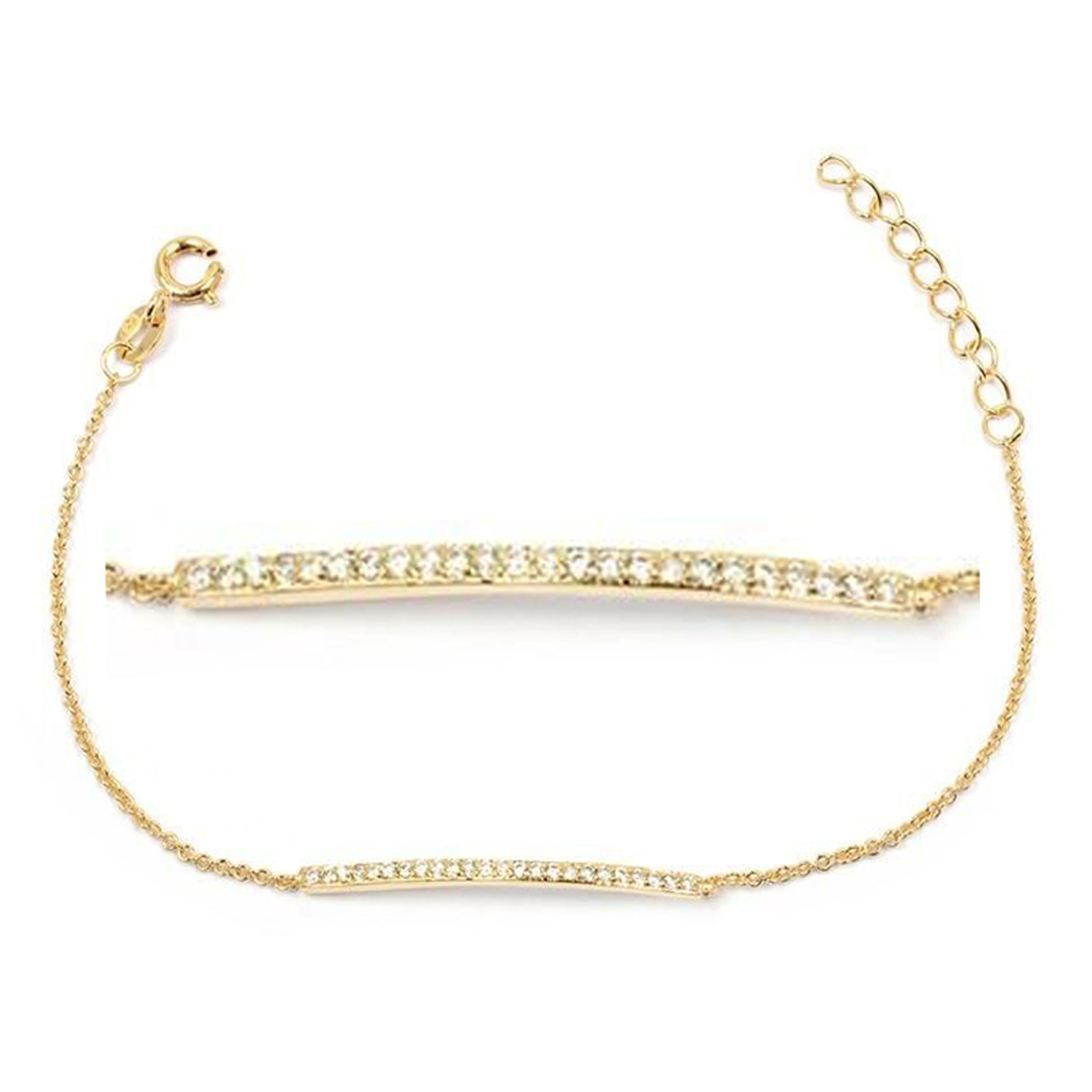 Bracelet Plaqué or \'Déesse\' blanc doré - 2 mm - [M8862]