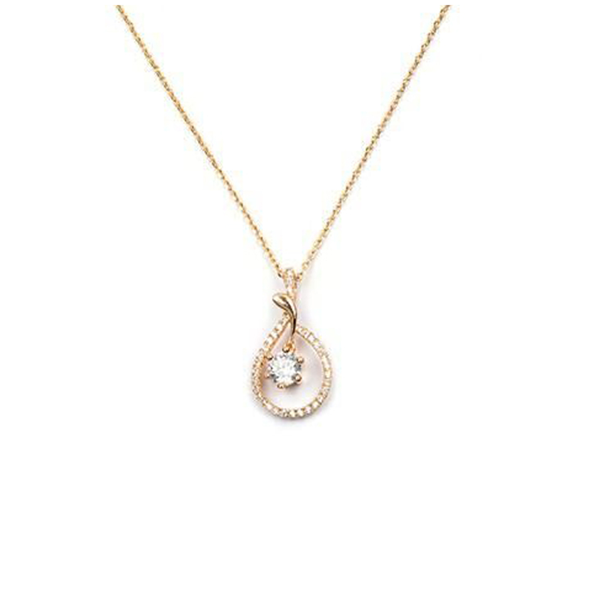Collier Plaqué-Or \'Déesse\' blanc doré - 22x11 mm - [M8883]