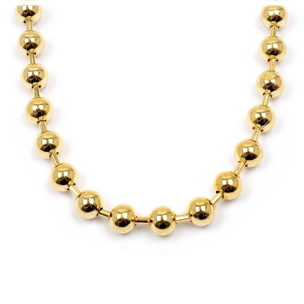 Collier Plaqué Or \'Billes\' doré - 45 cm 8 mm - [M8933]