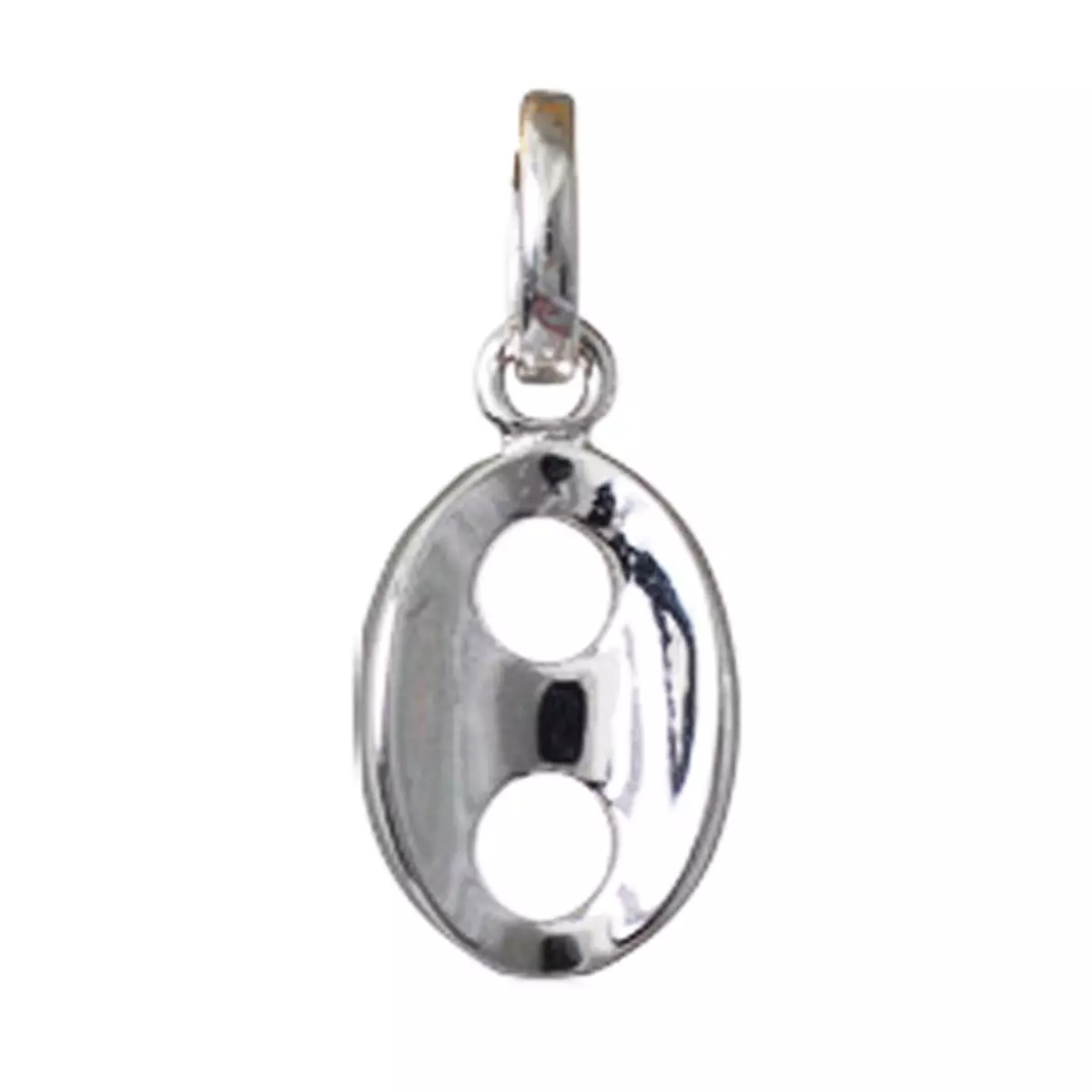 les trésors de lily Pendentif Argent 'Grain de Café' argenté (rhodié) 10x7 mm [R3530]