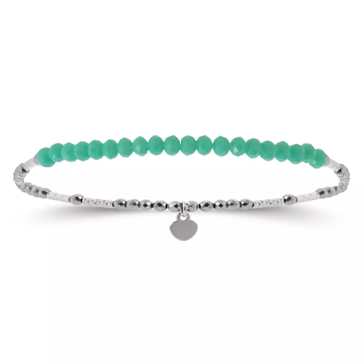les trésors de lily Bracelet argent 'Mineralia' turquoise argenté (rhodié) 16 cm 50x2 mm [R4090]