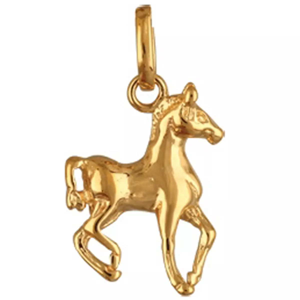 les trésors de lily Pendentif plaqué or 'Cheval' doré 18x12 mm [R4132]