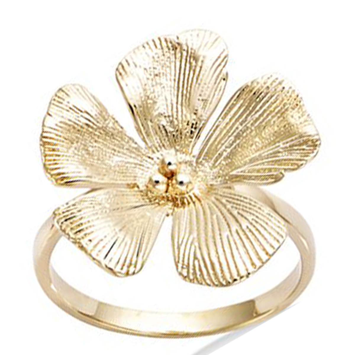 Bague plaqué or \'Cerisier\' doré - 20 mm - [R4203]