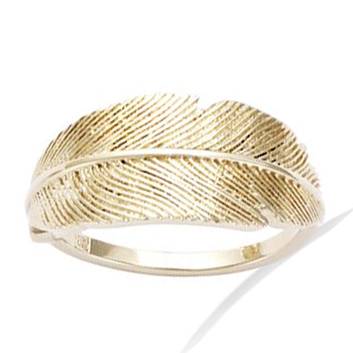 Bague Plaqué Or \'Cleopatra\' doré - 10 mm (plume) - [R4216]