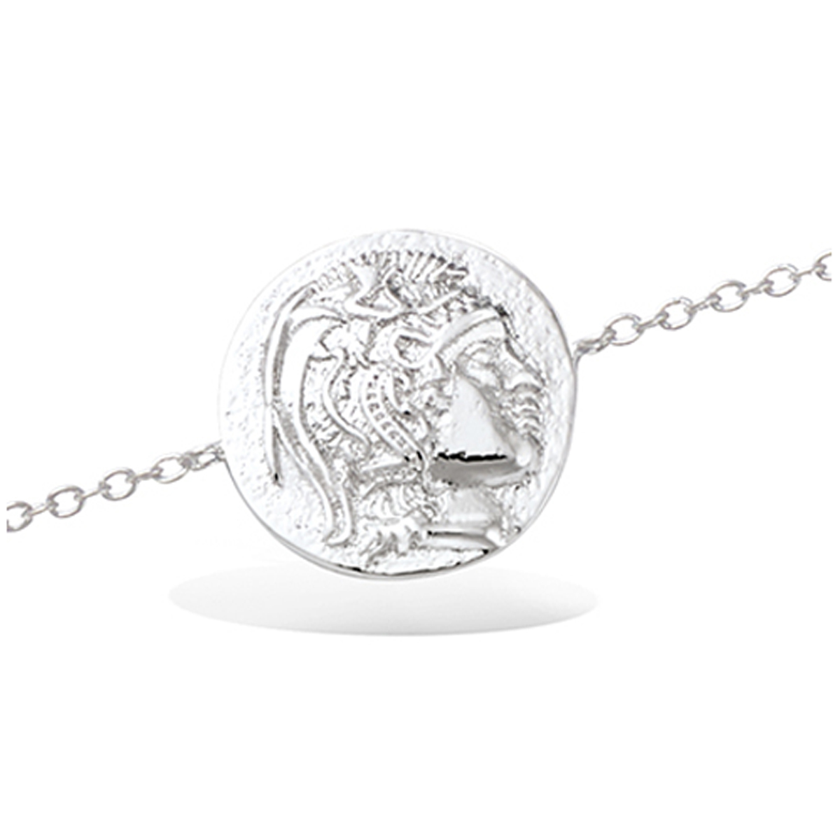 Bracelet Argent \'Grèce Antique\' argenté (rhodié) - 15 mm (chevalier) - [R4220]