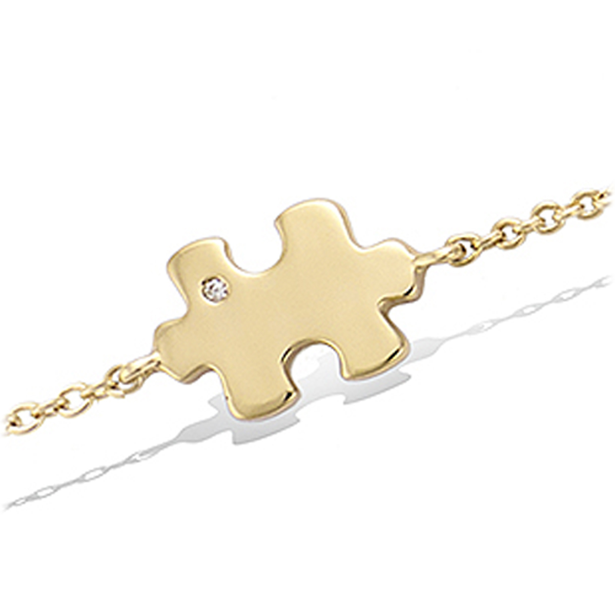 Bracelet plaqué or \'Puzzle Design\' doré - 11x8 mm - [R4241]