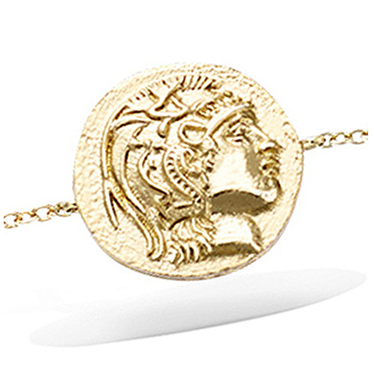 Bracelet plaqué or \'Grèce Antique\' doré - 15 mm (chevalier) - [R4242]