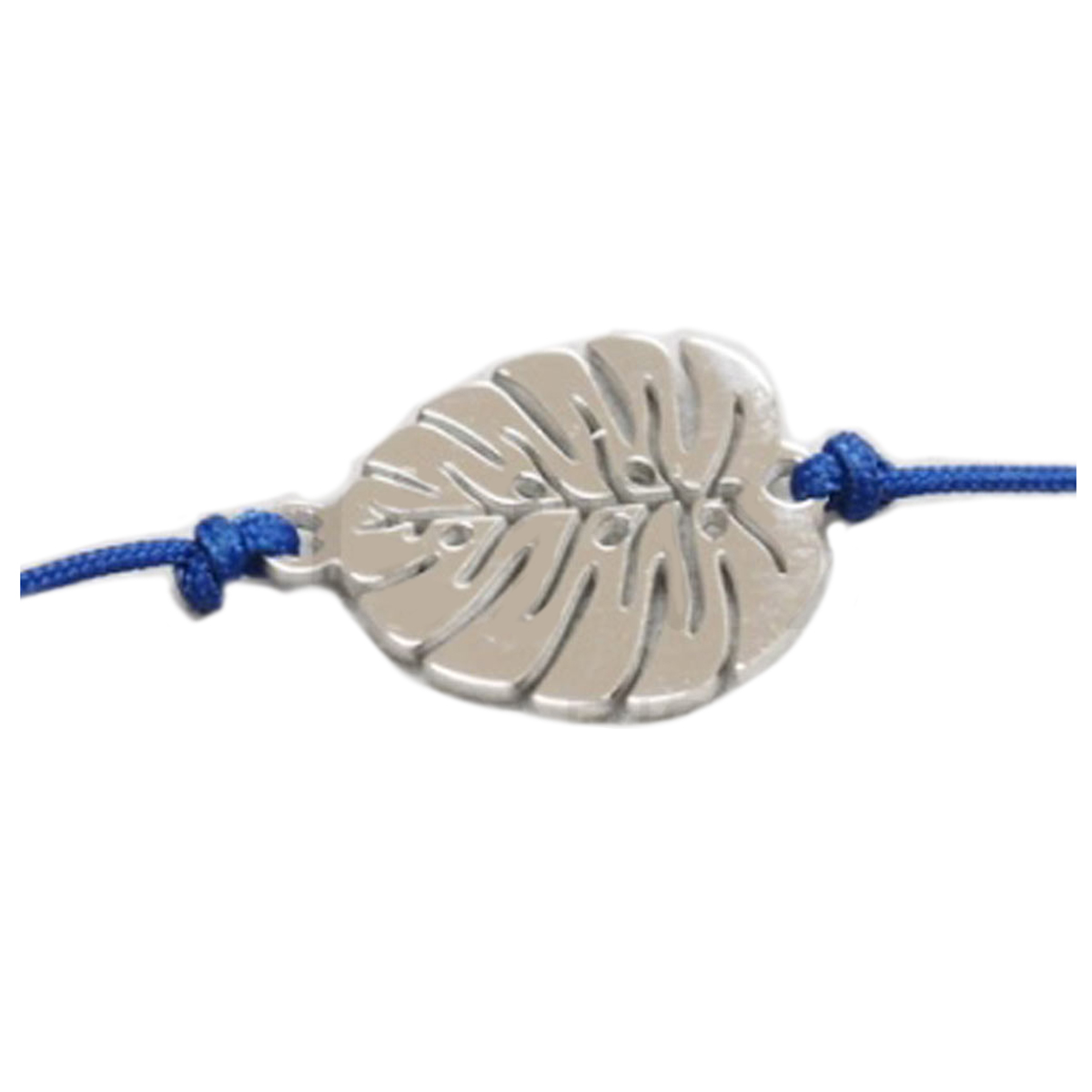Bracelet créateur Acier \'Monstera\' argenté marine - 12x10 mm - [R4422]