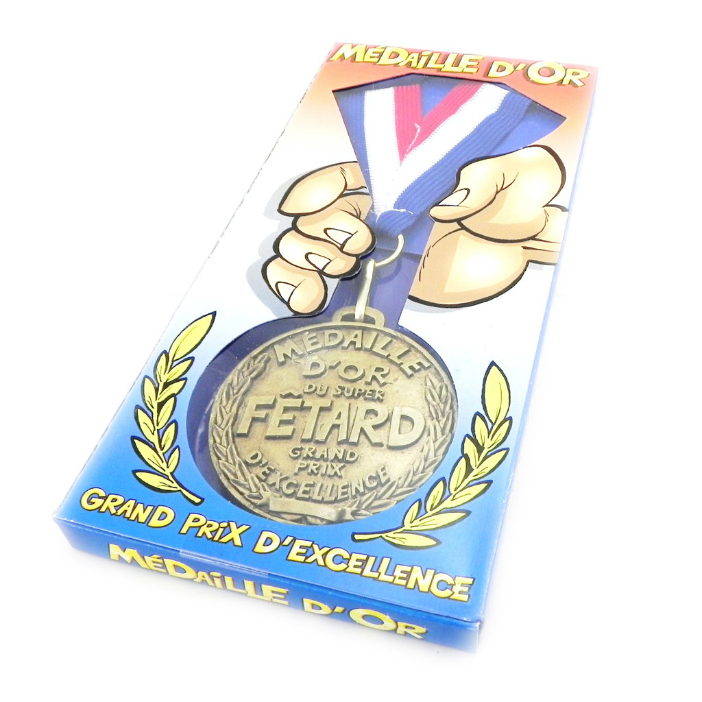Médaille d\'or \'Super Fêtard\' - 7 cm - [I8134]