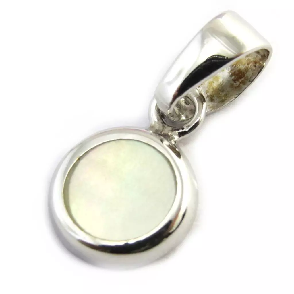 les trésors de lily Pendentif Argent 'Sagesse' nacre argenté 8 mm [N3003]