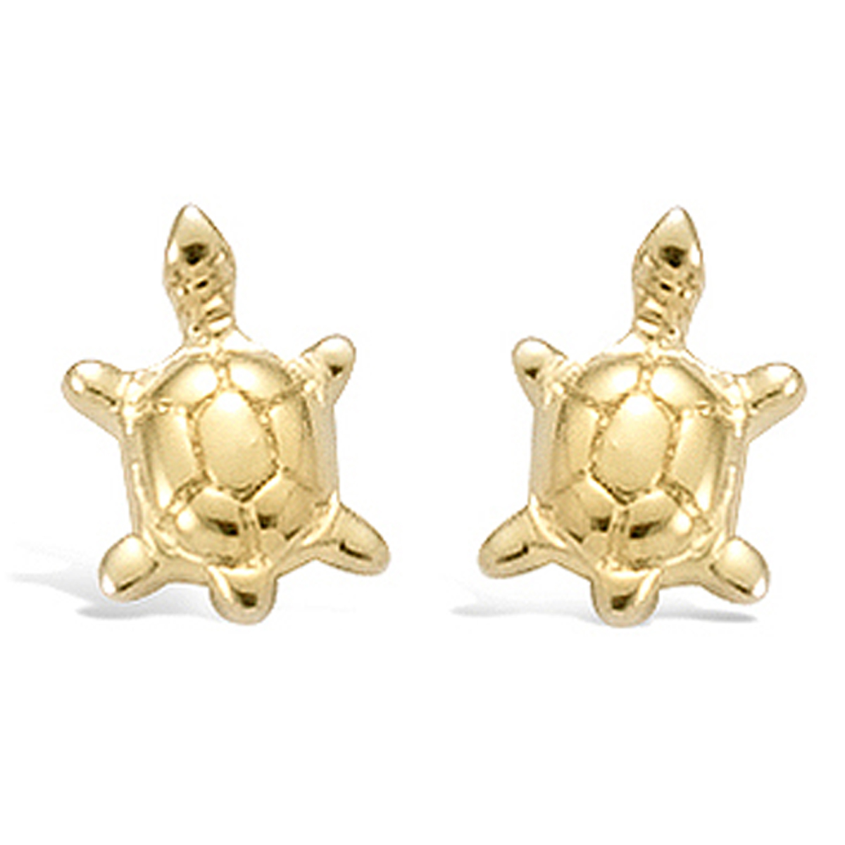 Boucles Plaqué Or \'Tortues\' doré - 10x7 mm - [C6962]