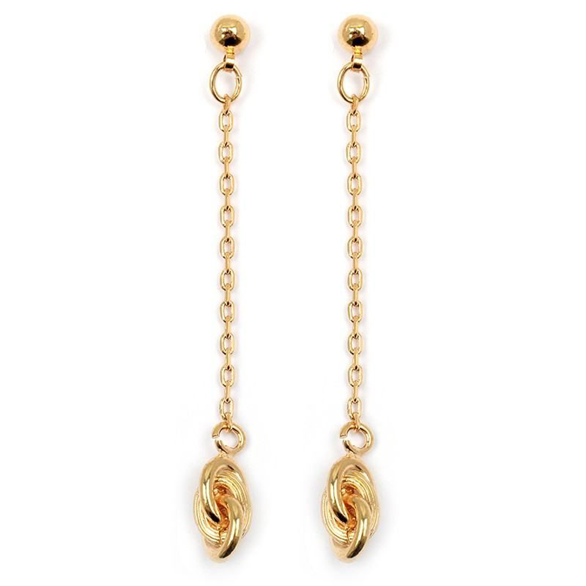 Boucles plaqué or \'Forçat Double Antillais\' doré - 55x5 mm - [M8775]