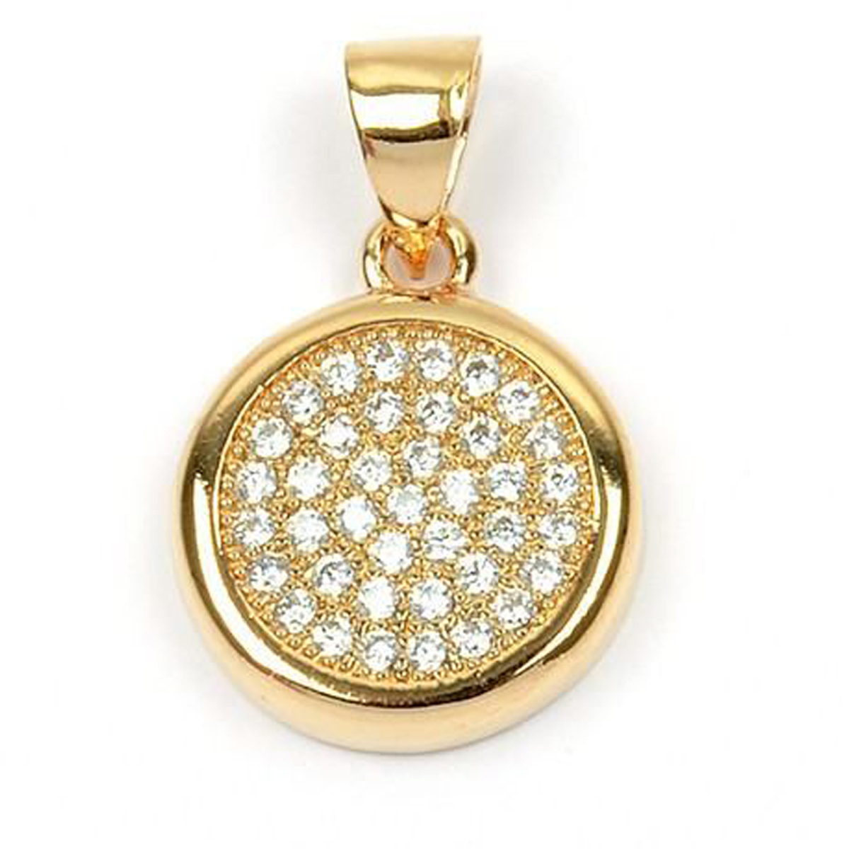 Pendentif Plaqué Or \'Sissi\' blanc doré - 11 mm - [M8961]