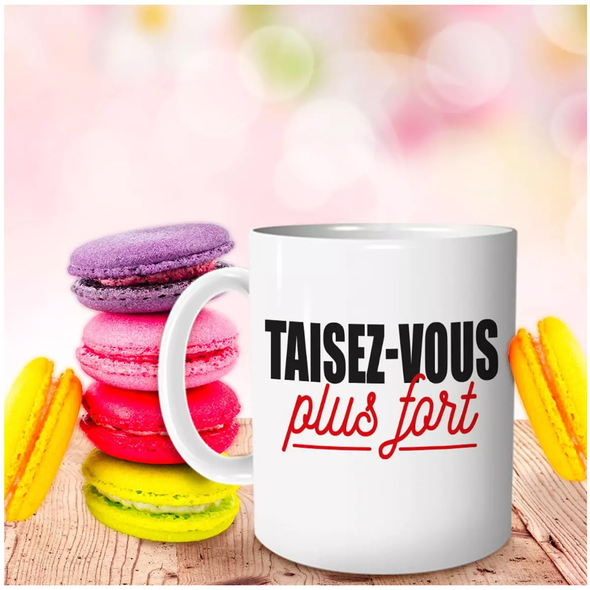 les trésors de lily Mug céramique 'Messages' (Taisez vous plus fort) 95x80 mm [R4857]