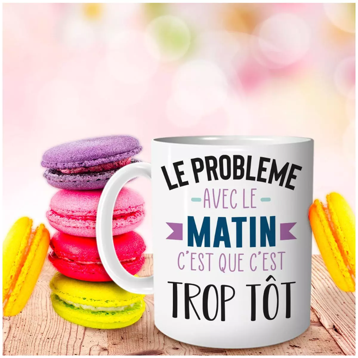 les trésors de lily Mug céramique 'Messages' (Le problème avec le Matin c'est que c'est Trop Tôt) 95x80 mm [R4858]