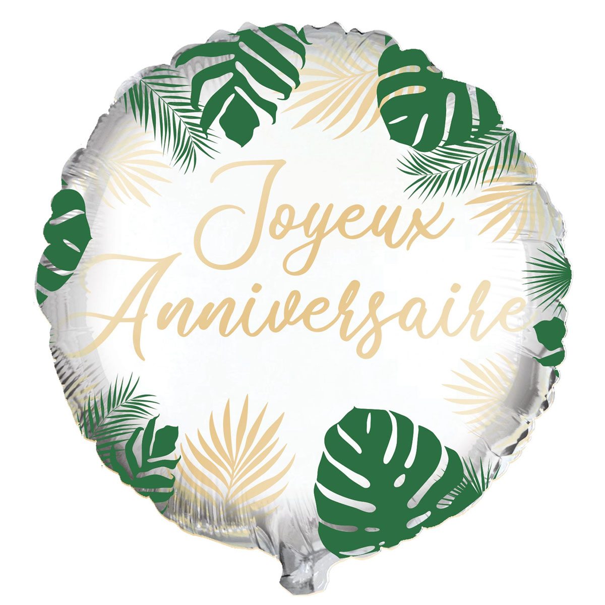 Ballon métallique \'Joyeux Anniversaire\' tropical - 35 cm - [A2631]