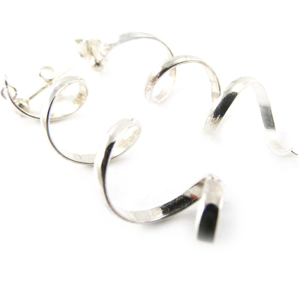 Boucles Argent \'Tortillas Latinas\' argenté - 50x10 mm - [A5814]
