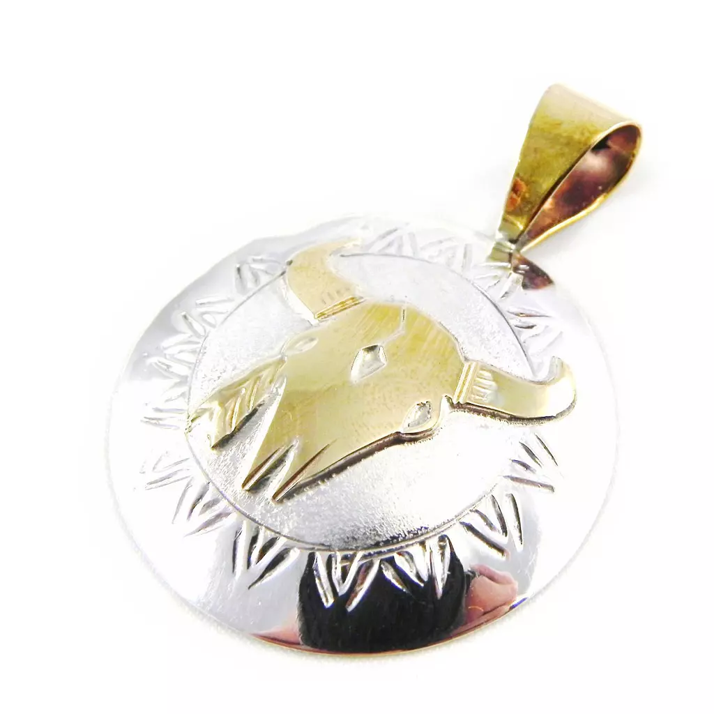 les trésors de lily Pendentif Argent 'Sapa' Bicolore [C9325]