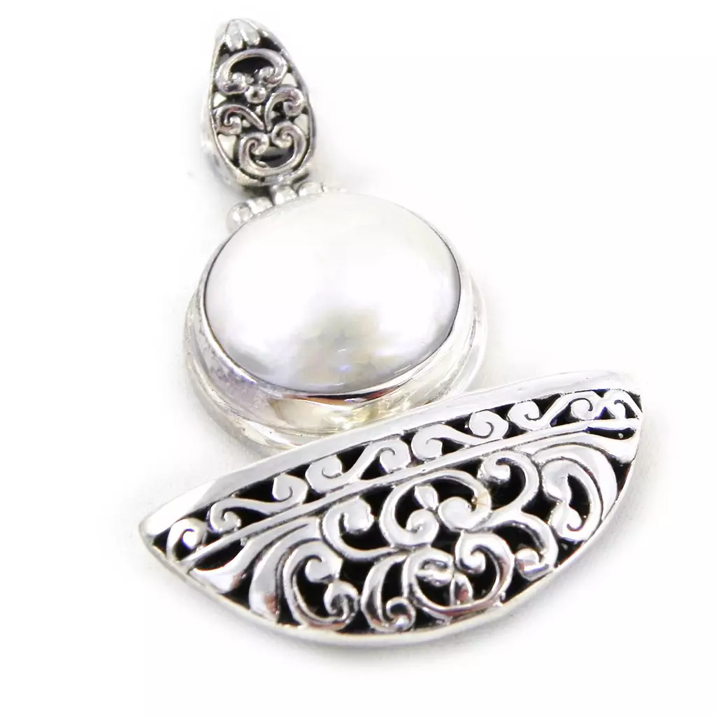 les trésors de lily Pendentif Argent 'Sapa' Blanc [D5868]