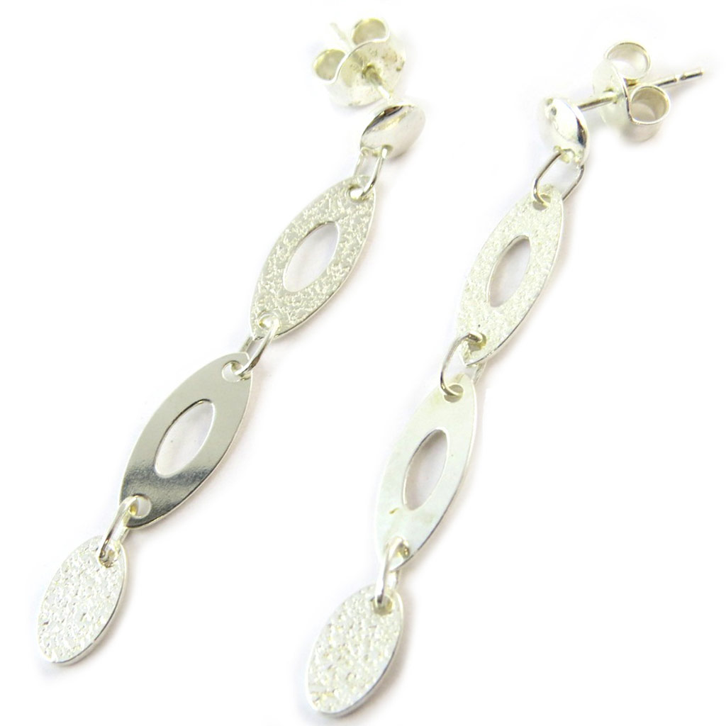 Boucles Argent \'Calissons\'  - [D7917]