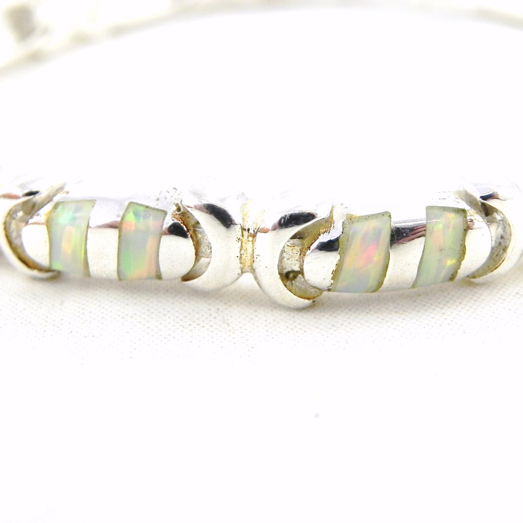 Bracelet Argent \'Chiyesa\' Opale Blanche  - [E2386]