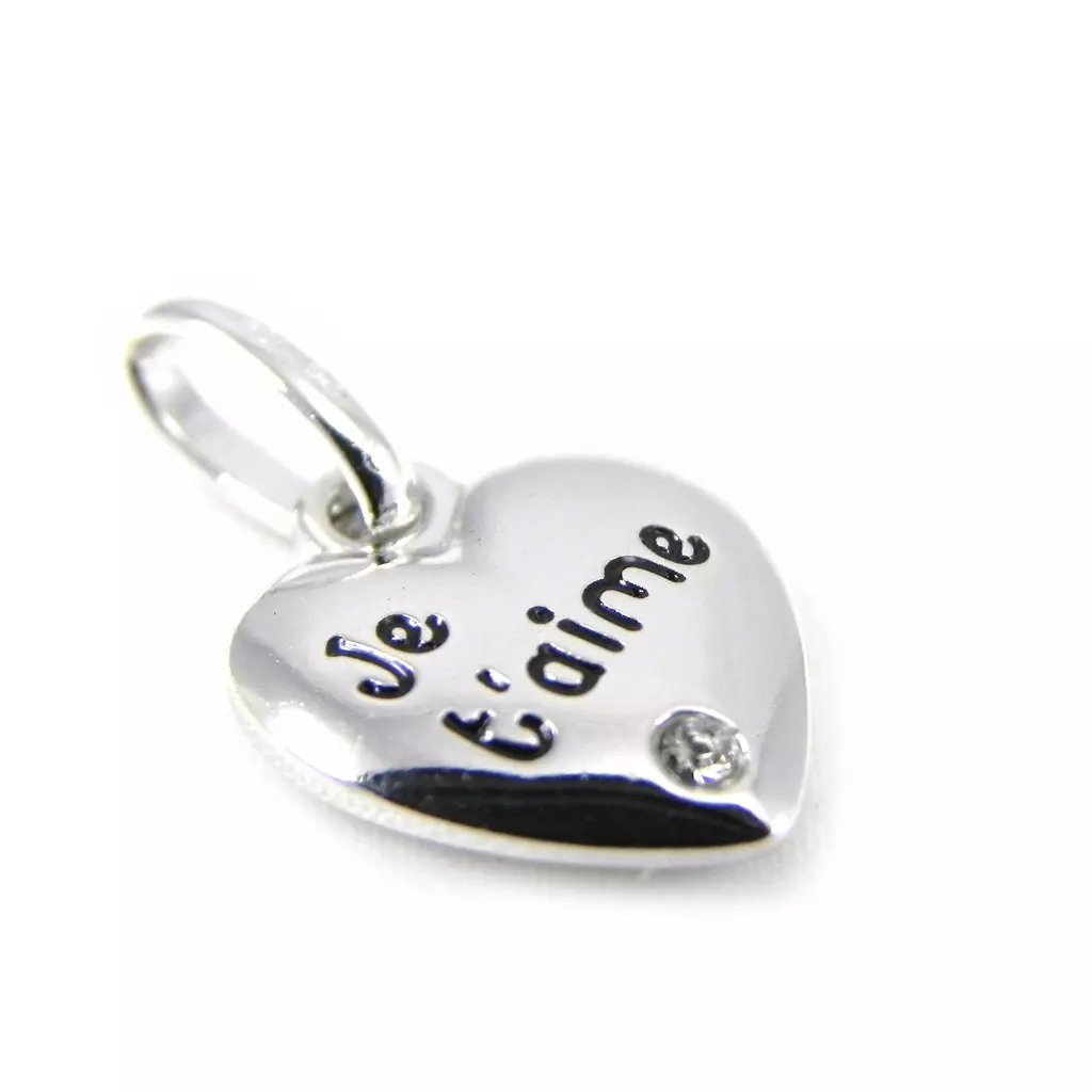 les trésors de lily Pendentif Argent 'Je t'Aime' [F0079]