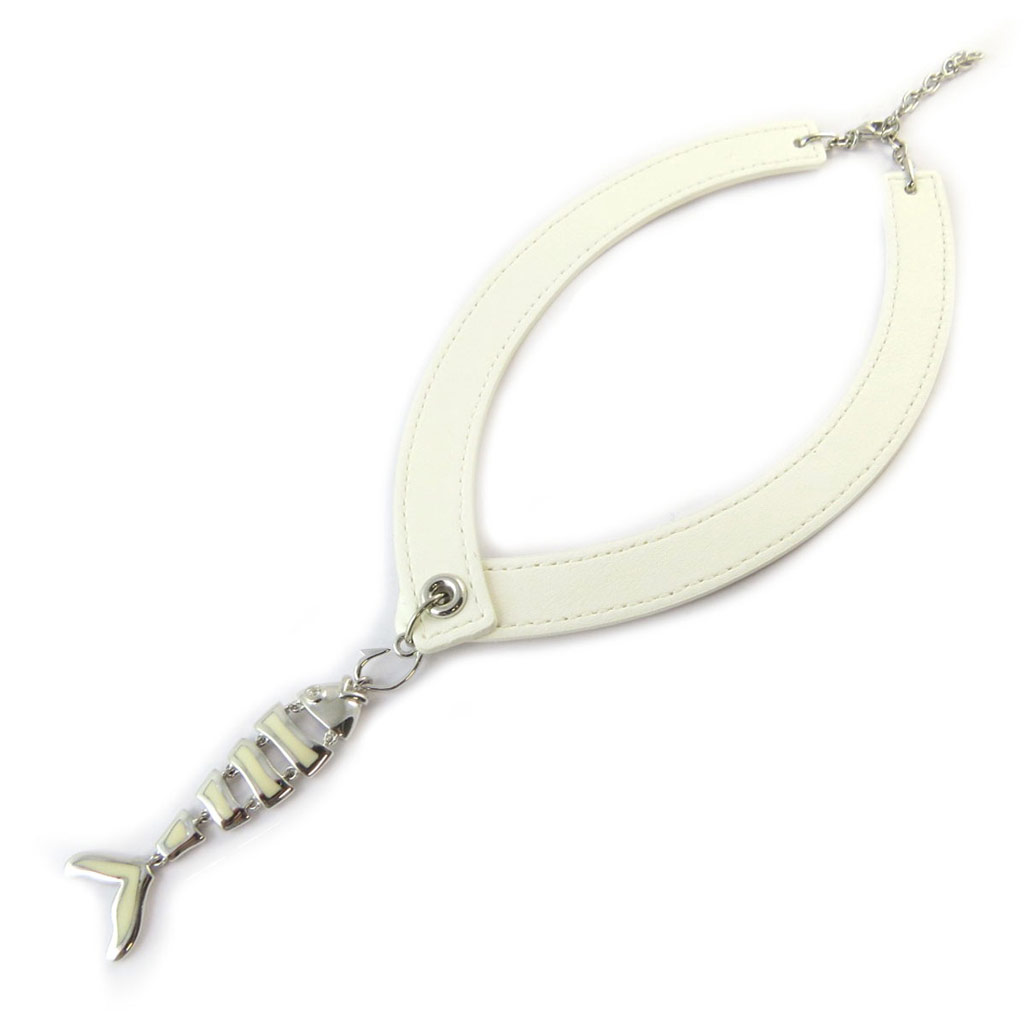 Collier Argent \'Poisson\' ivoire - [F5911]