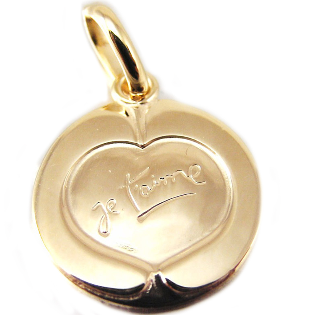Pendentif plaqué or \'Je t\'Aime\'  - [F7054]
