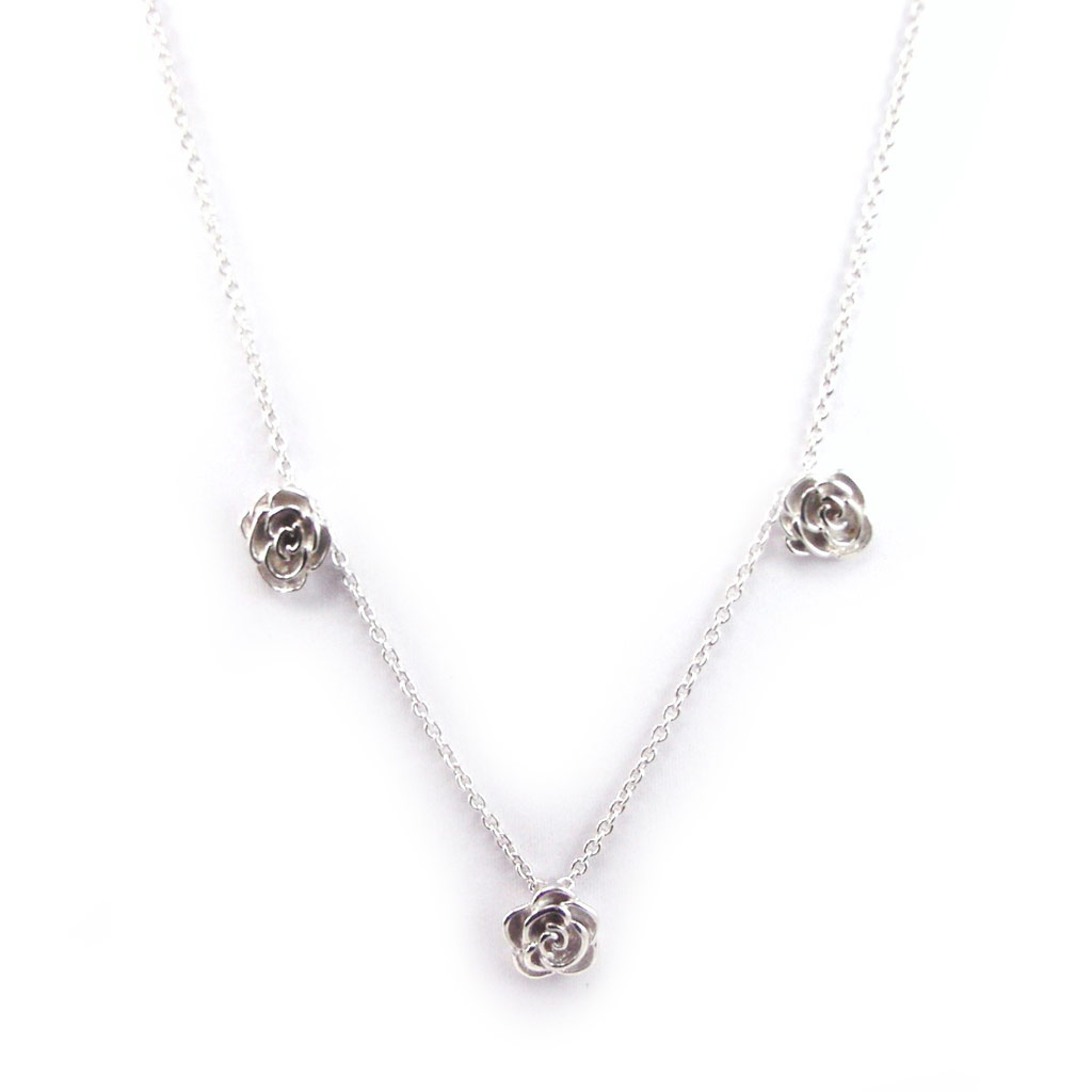 Collier Argent \'Rose Légendaire\'  - [F7080]