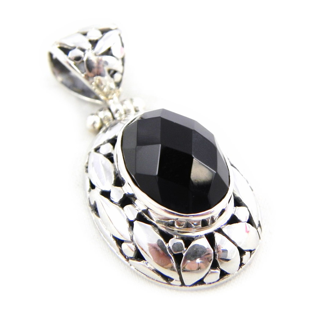 Pendentif Argent \'Sapa\' onyx - [F7746]