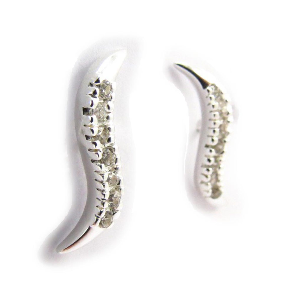 Boucles Argent \'Cesaria\' blanc  - [G1968]