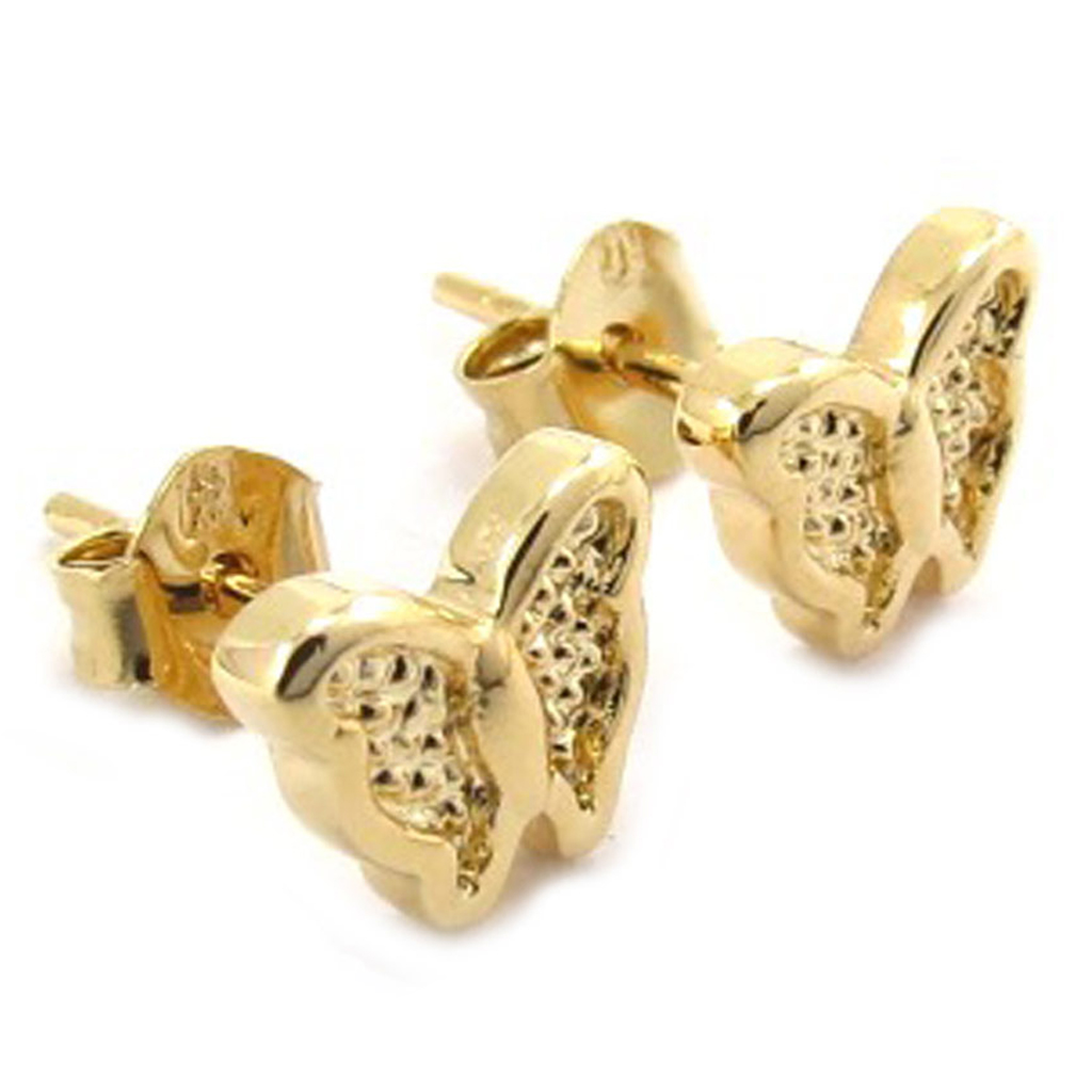 Boucles \'Papillons\' Plaqué Or - [G1980]