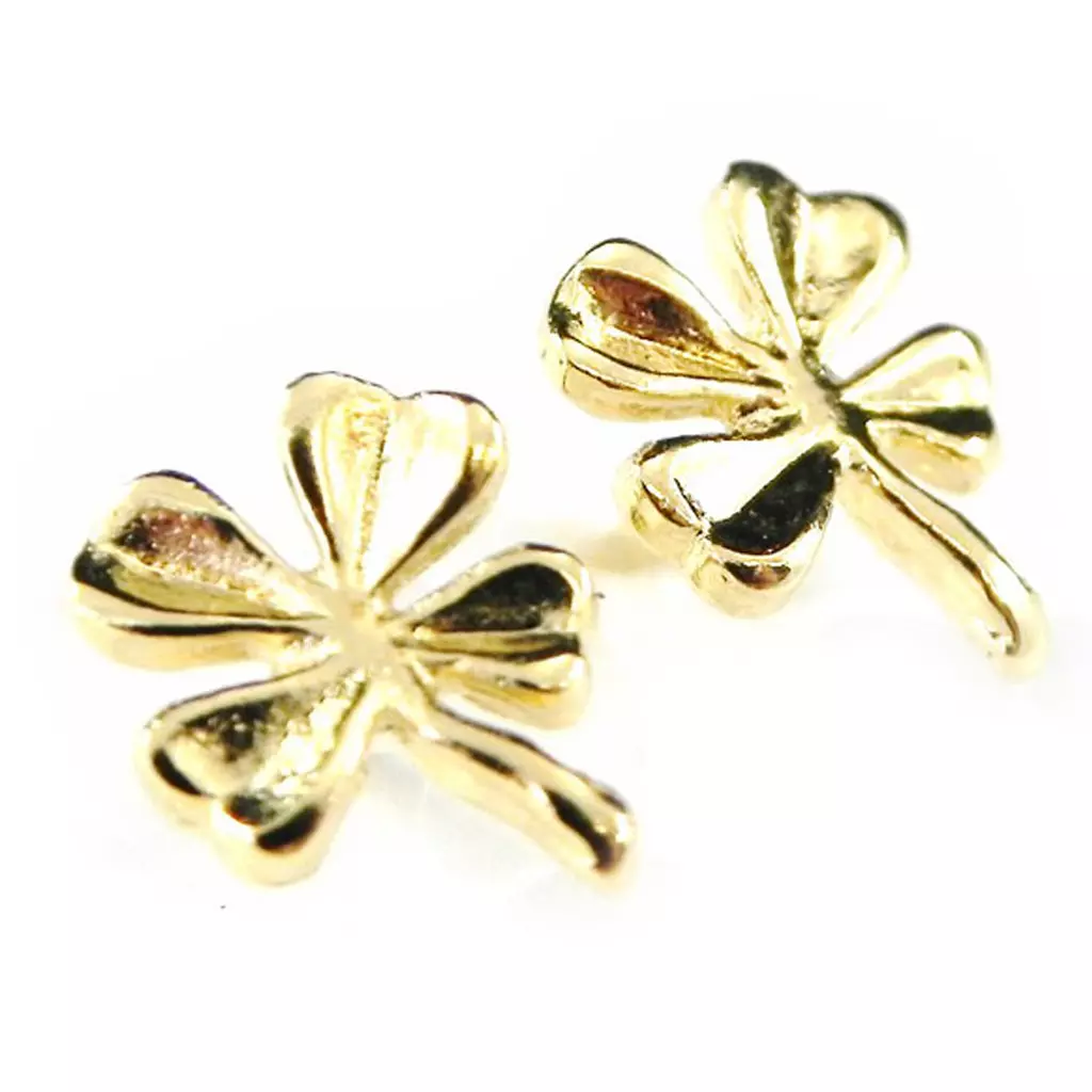 les trésors de lily Boucles 'Trèfles à 4 Feuilles' Plaqué Or [G1986]