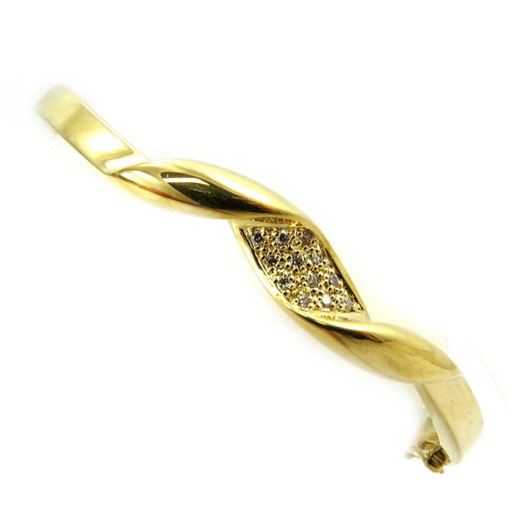 Bracelet plaqué or \'Déesse\' Blanc - [G2448]