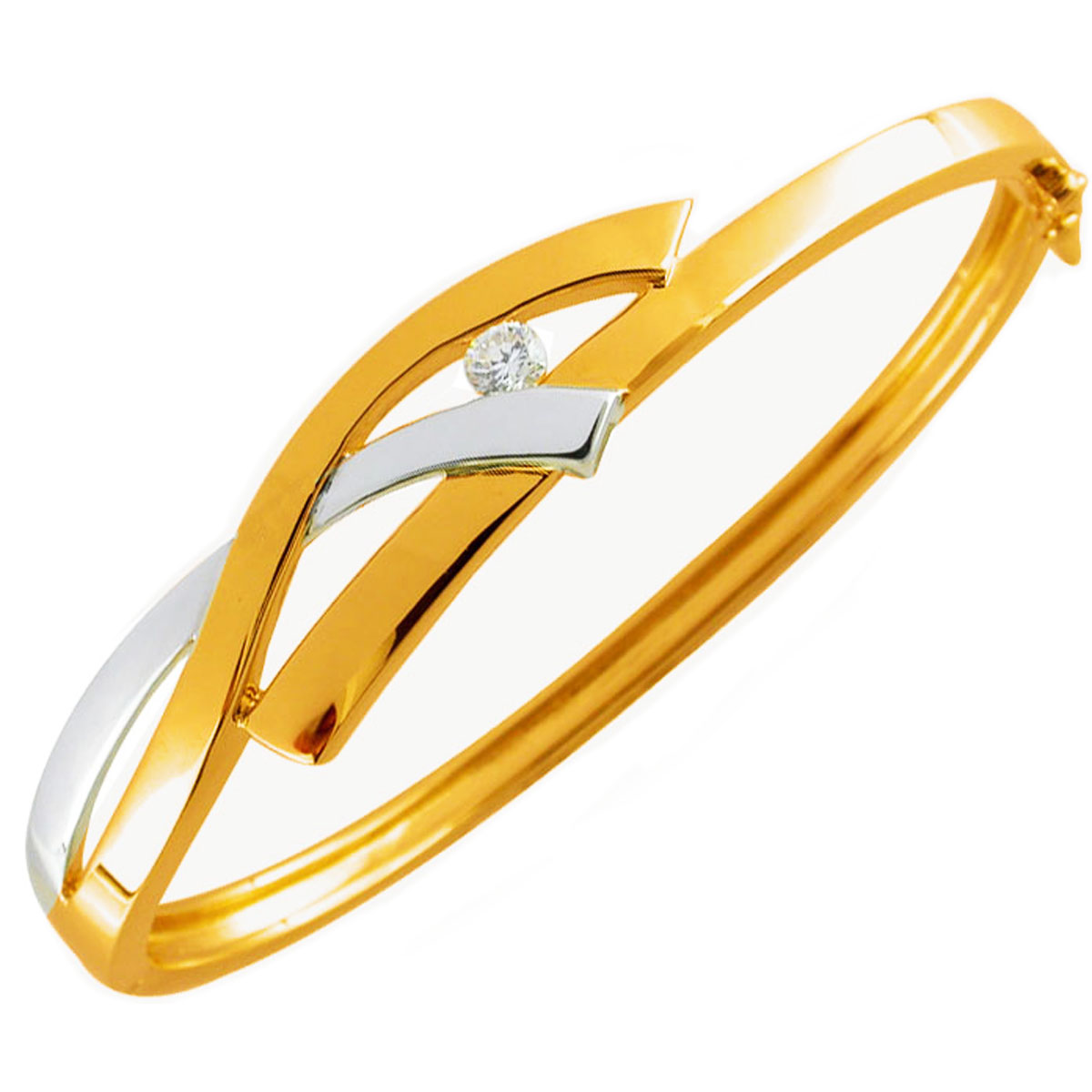 Bracelet plaqué or \'Câlin\' bicolore - [G2451]