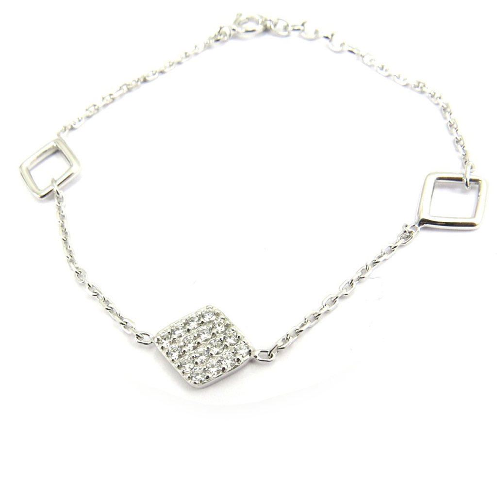 Bracelet Argent \'Déesse\' blanc - [G2459]