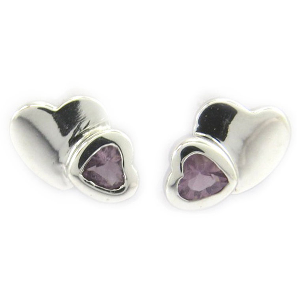 Boucles Argent \'Love Sweet Love\' violet - [G6920]