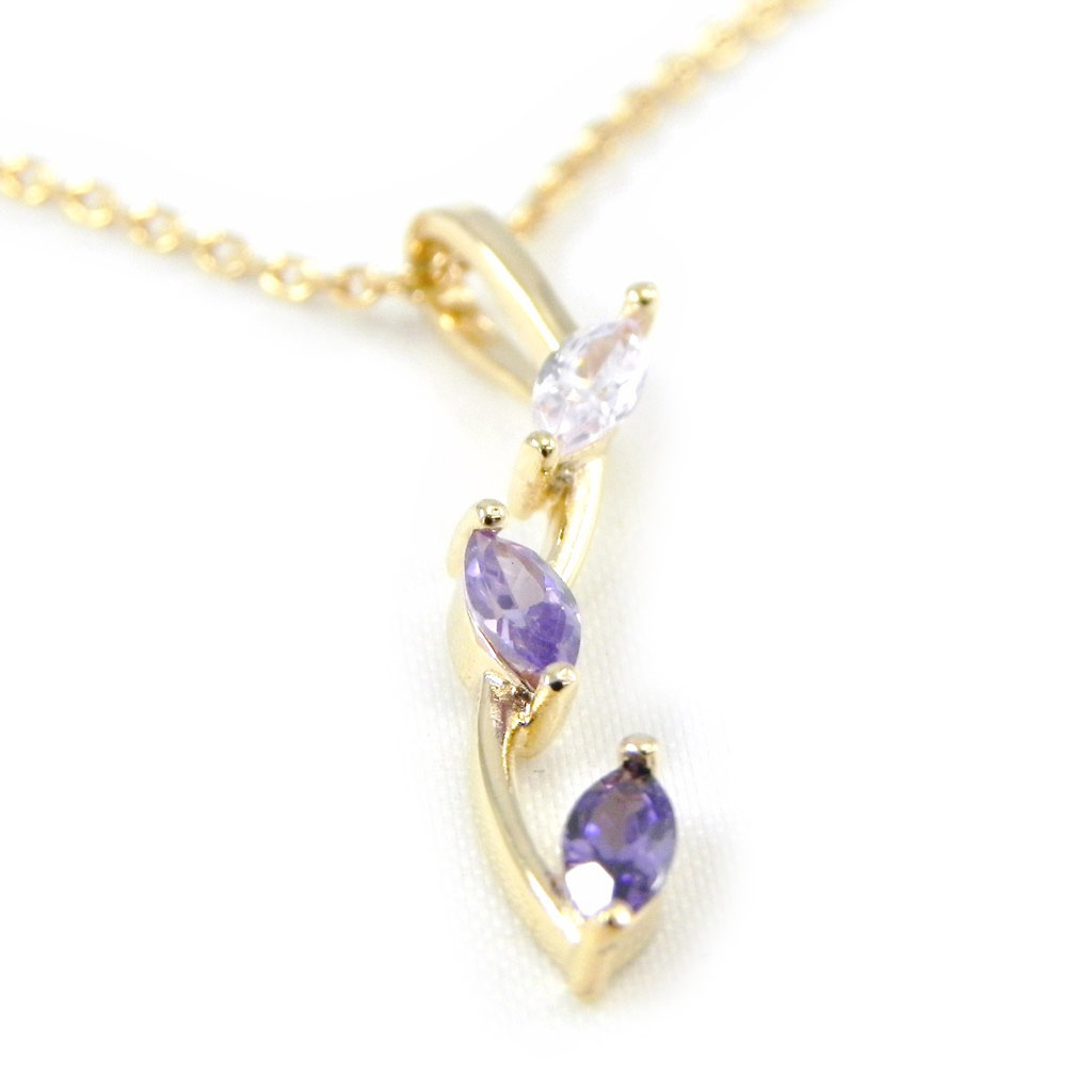 Collier plaqué or \'Delicate\' violet - [G9095]