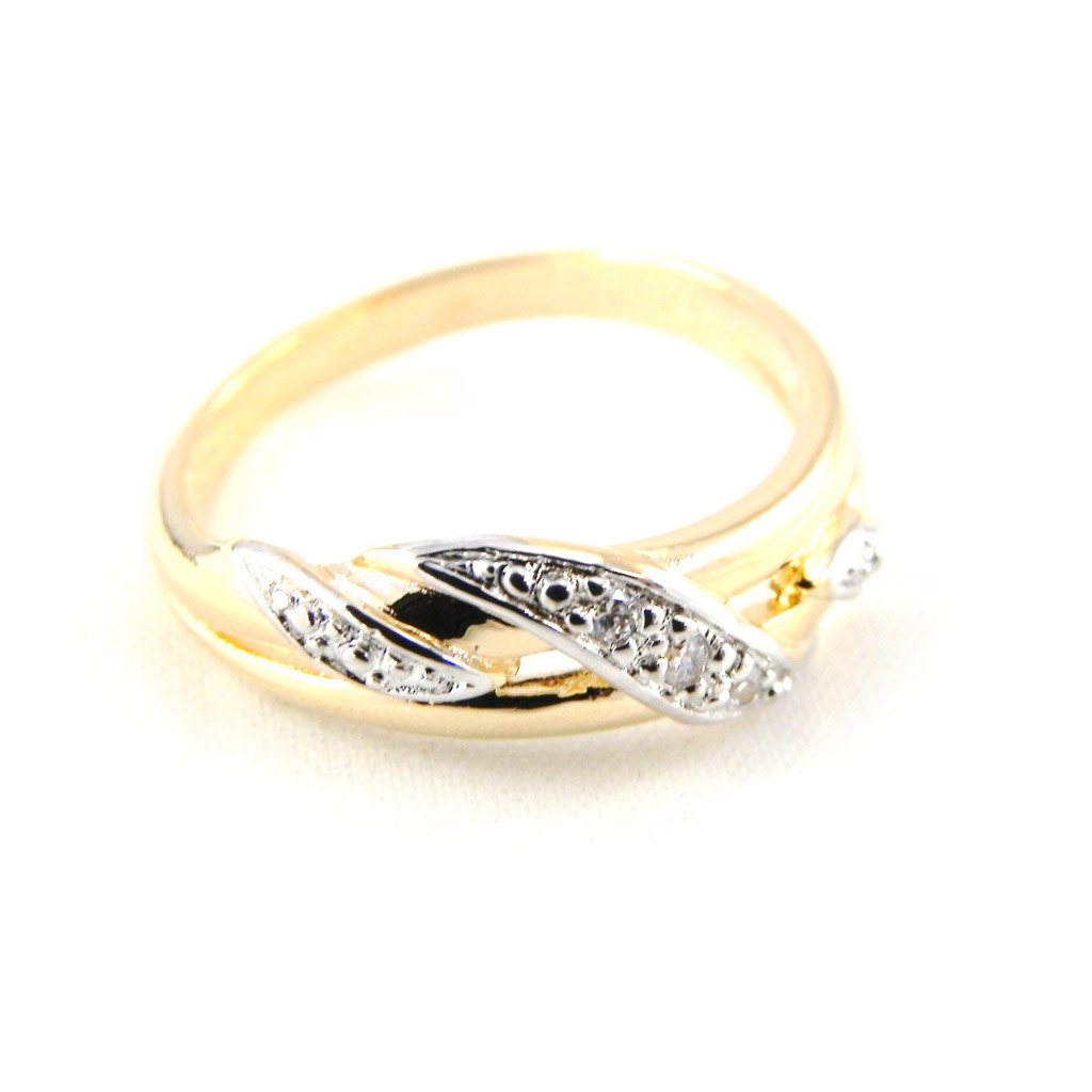 Bague Plaqué Or \'Câlin\' 2 tons - [H2859]