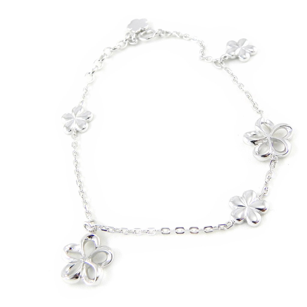 Bracelet Argent \'Marguerites\' Blanc - [H3152]