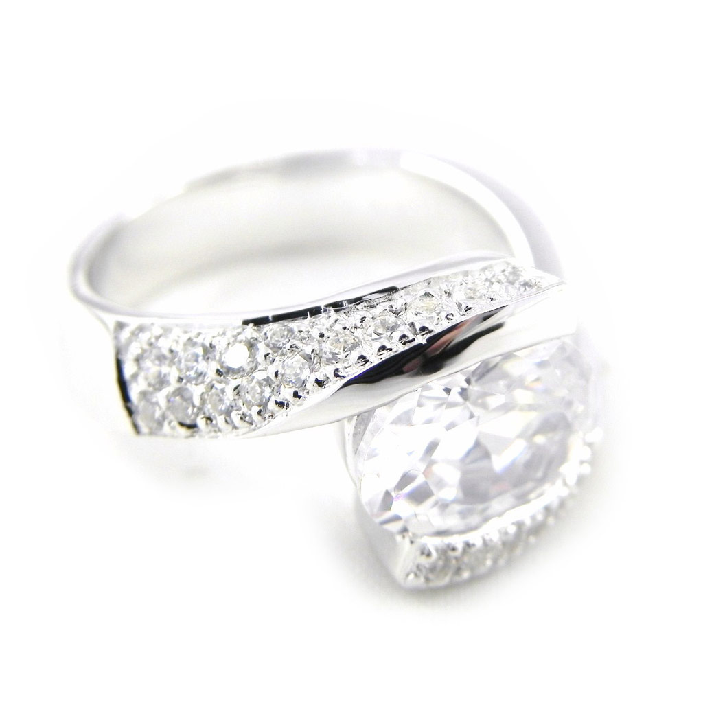 Bague Argent \'Scarlett\' blanc - [H3280]