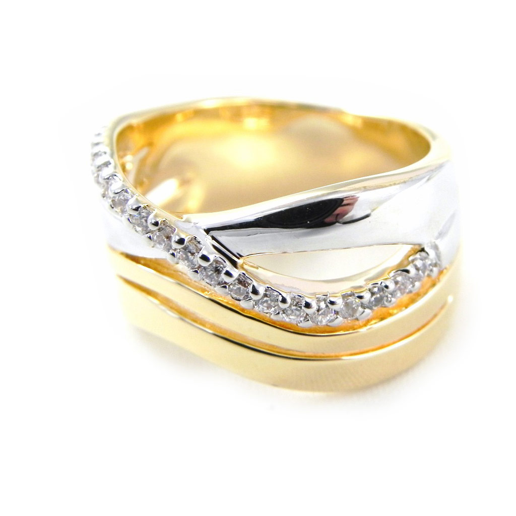 Bague Plaqué Or \'Scarlett\' 2 tons - [H3299]