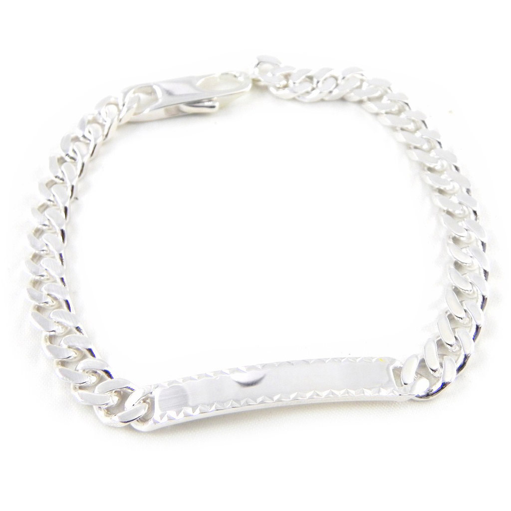 Gourmette argent \'Identité\' 20 cm 6 mm - [H3349]